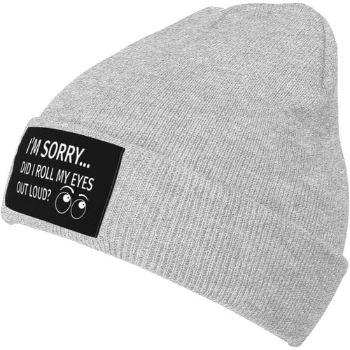 Je Suis Désolé D'avoir Roulé Mes Yeux À Haute Voix, Casquette Tricotée Unisexe, Chapeau Chaud D'hiver Noir