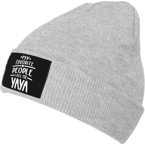 Mes Gens Préférés M'appellent Yaya Bonnet Tricoté Unisexe Hiver Chaud Bonnet Tricoté Noir