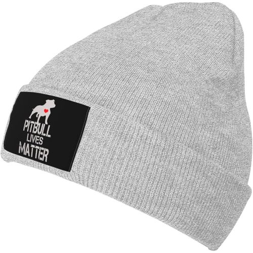 Pitbull Lives Matter Knit Cap Unisexe Hiver Chaud Bonnet Tricoté Noir