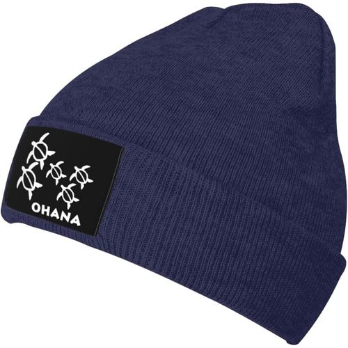 Ohana Honu Bonnet Tricoté En Forme De Tortue De Mer Hawaïenne Unisexe Pour L'hiver Chaud Noir