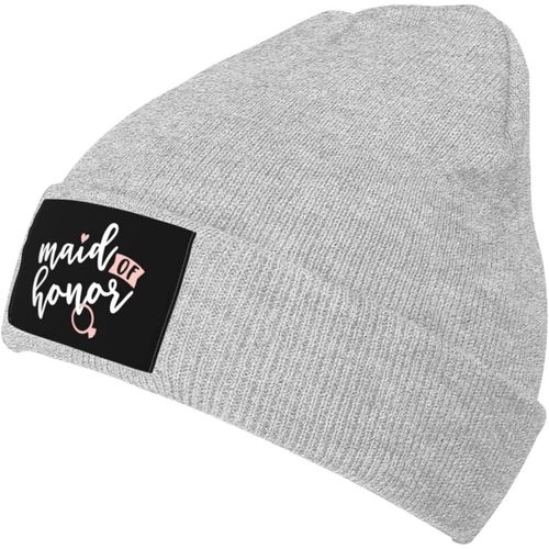 Bonnet Tricoté De Demoiselle D'honneur Unisexe, Bonnet Chaud D'hiver Noir