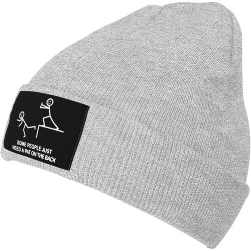 Certaines Personnes Ont Juste Besoin D'une Tape Dans Le Dos Bonnet Tricoté Unisexe Hiver Chaud Bonnet Tricoté Noir