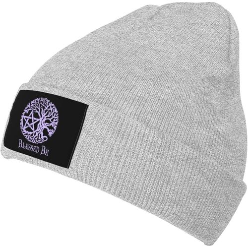 Wiccan & Pagan Sacré Bonnet Tricoté Unisexe Hiver Chaud Bonnet Tricoté Noir