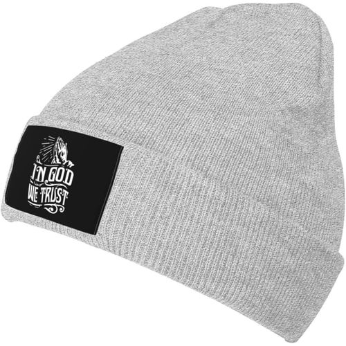 In God We Trust Knit Cap Unisexe Hiver Chaud Bonnet Tricoté Noir