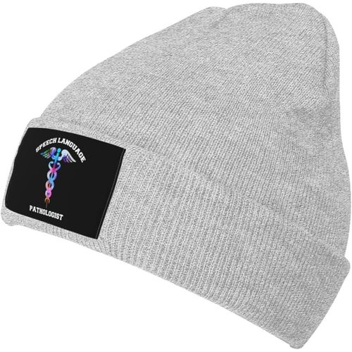 Slp Orthophoniste Bonnet Unisexe Hiver Chaud Tricoté Chapeau Noir