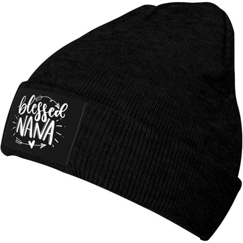 Blessed To Be Called Nana Knit Cap Unisexe Hiver Chaud Bonnet Tricoté Noir