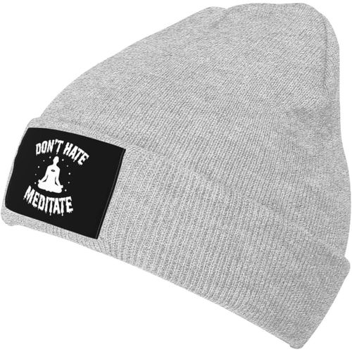 Ne Détestez Pas Méditer Bonnet Tricoté Unisexe Hiver Chaud Bonnet Tricoté Noir