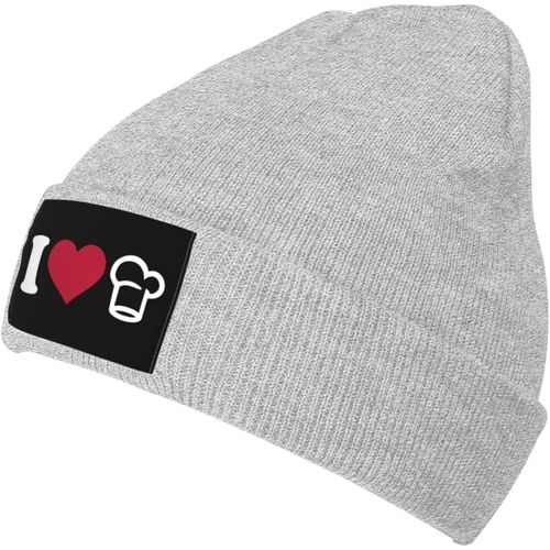 I Love Cook Bonnet Unisexe Hiver Chaud Tricoté Noir