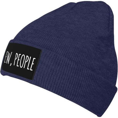 Ew People Bonnet Tricoté Unisexe Pour L'hiver Chaud Noir