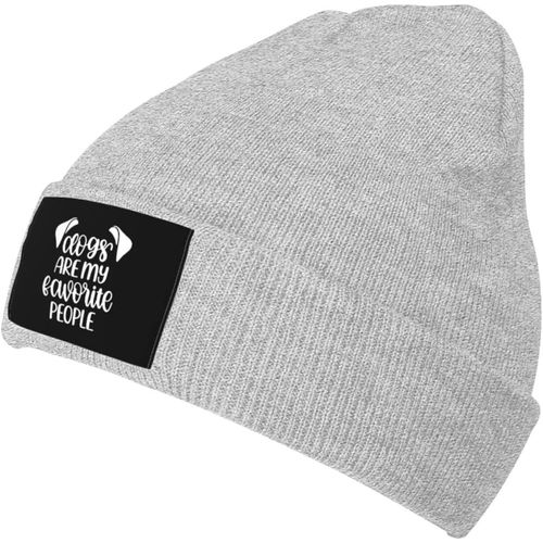 Les Chiens Sont Mes Personnes Préférées Bonnet En Tricot Unisexe Bonnet Tricoté Chaud D'hiver Noir