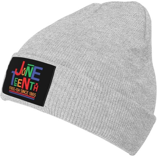 Juneteenth Free-Ish Since 1865 Bonnet Unisexe En Tricot Chaud Pour L'hiver Noir