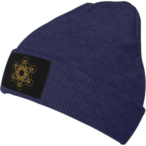 Metatron's Cube Bonnet Tricoté Unisexe Pour L'hiver Chaud Noir