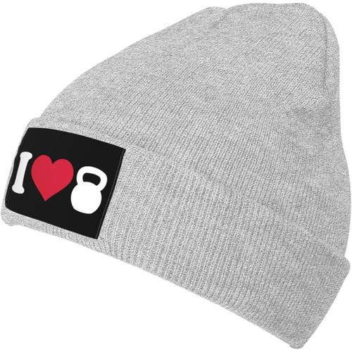 I Love Kettlebell Bonnet Tricoté Unisexe Chaud D'hiver Noir