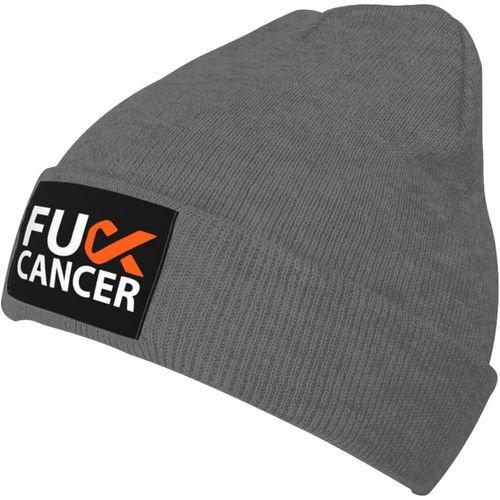 Fuck Leukemia Cancer Ruban Orange Bonnet Chapeau Unisexe Hiver Chaud Tricoté Chapeau Noir