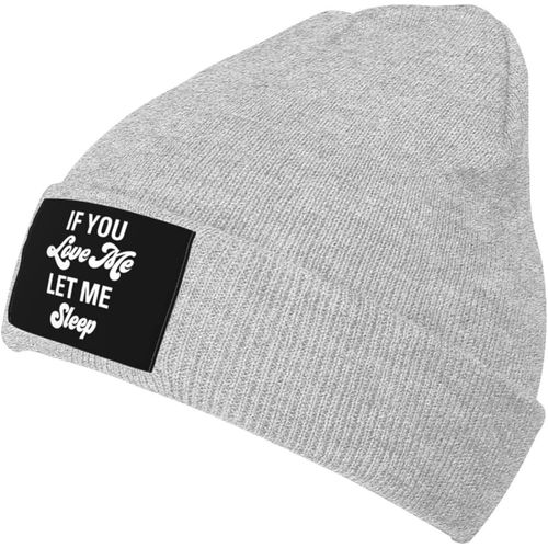 Si Vous M'aimez, Laissez-Moi Dormir Bonnet Tricoté Unisexe Hiver Chaud Bonnet Tricoté Noir