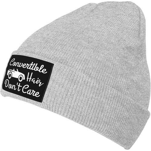 Convertible Hair Don't Care Bonnet Tricoté Unisexe Pour L'hiver Chaud Noir