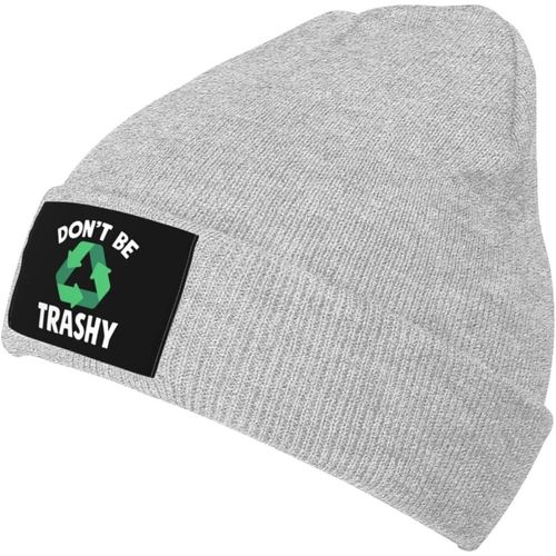 Don't Be Trashy Bonnet Tricoté Unisexe Hiver Chaud Tricoté Noir