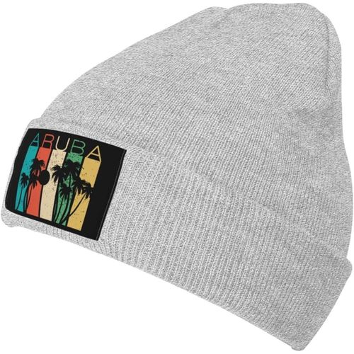 Aruba Souvenir Knit Cap Unisexe Hiver Chaud Bonnet Tricoté Noir