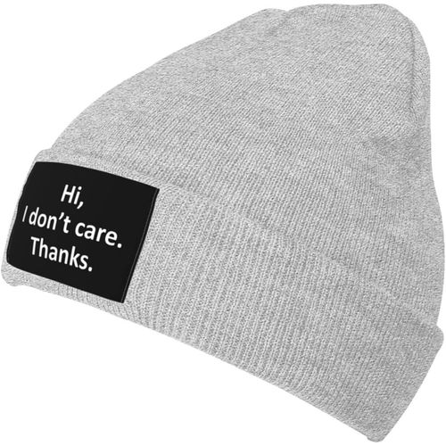 Salut, Je M'en Fiche, Merci Bonnet Tricoté Unisexe Hiver Chaud Bonnet Tricoté Noir