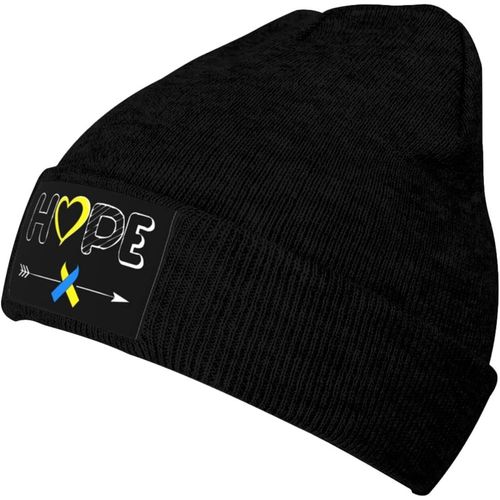 Sensibilisation Au Syndrome De Down Trisomie 21 Bonnet Tricoté Unisexe Hiver Chaud Bonnet Tricoté Noir