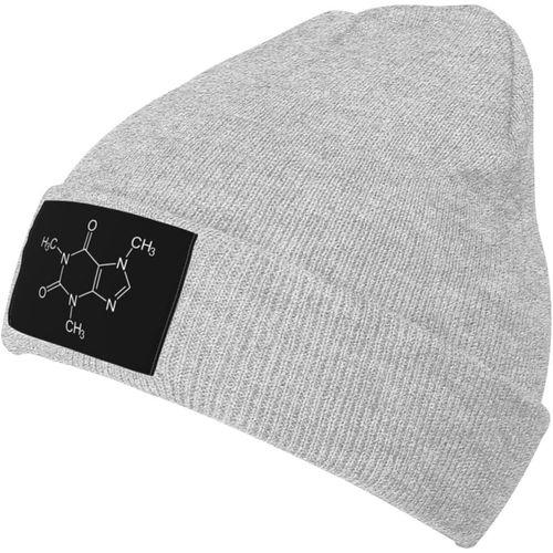 Casquette Tricotée Avec Molécule De Caféine, Chapeau Tricoté Chaud Unisexe Pour L'hiver, Noir