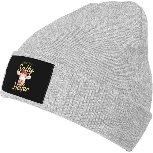 Ne Soyez Pas Une Génisse Salée Bonnet Unisexe Hiver Chaud Tricoté Chapeau Noir