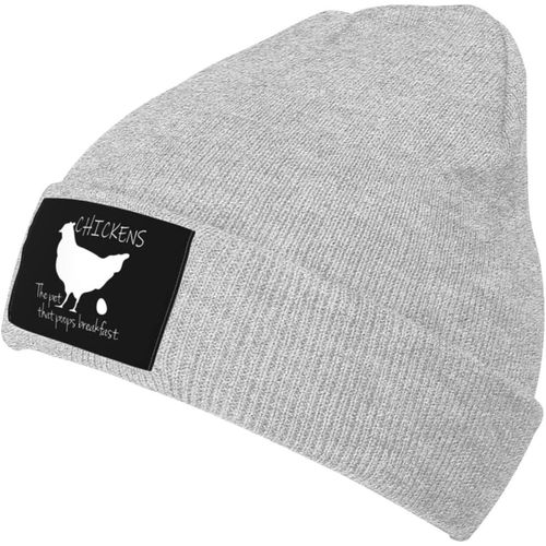 Poulets L'animal Qui Fait Caca Petit Déjeuner Bonnet Unisexe Hiver Chaud Tricoté Chapeau Noir
