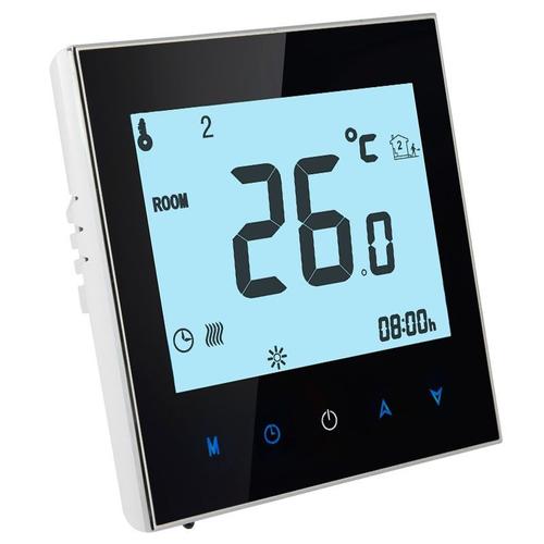 Thermostat d ambiance programmable d affichage à cristaux liquides de système de chauffage par le sol électrique (noir)