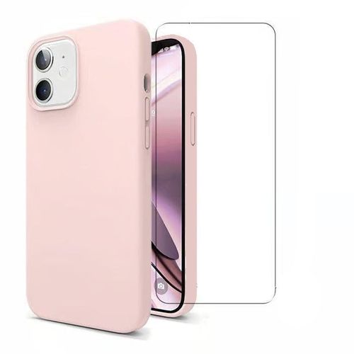 Coque Rose Pour Iphone 12 Mini (5,4") Et Verre Trempé Film Protection Ecran Little Boutik®