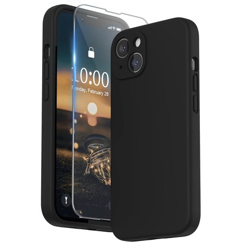 Coque Noir Pour Iphone 13 (6,1") Et Verre Trempé Film Protection Ecran Little Boutik®