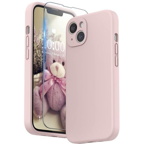 Coque Rose Pour Iphone 13 (6,1") Et Verre Trempé Film Protection Ecran Little Boutik®