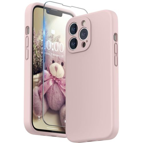 Coque Rose Pour Iphone 13 Pro Max (6,7") Et Verre Trempé Film Protection Ecran Little Boutik®