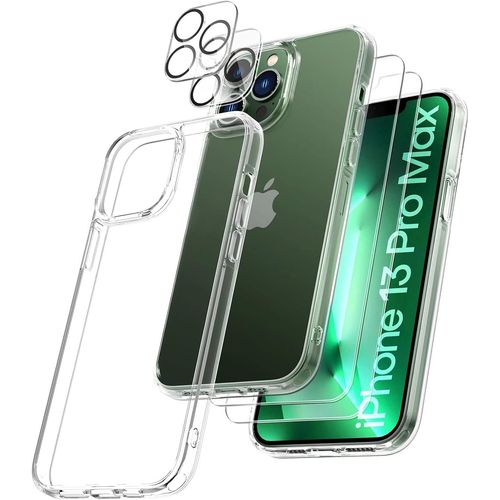 Coque Silicone Transparente + Verres Trempes Et Protections Camera Arriere X2 Pour Iphone 13 Pro Max Little Boutik®