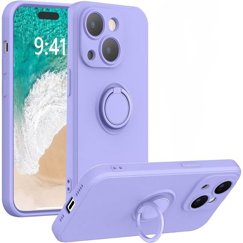 Coque Silicone Pour Iphone 14 Plus Couleur Violet Avec Anneau Support Little Boutik®