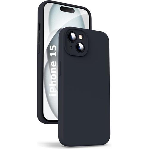 Coque Pour Iphone 15 Silicone Noir Little Boutik®