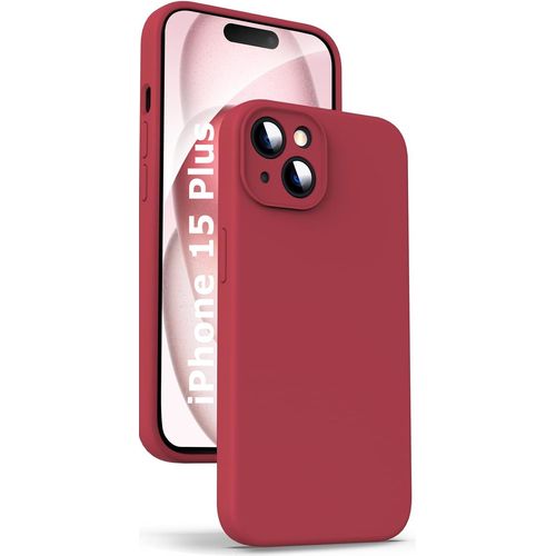 Coque Silicone Rouge Pour Iphone 15 Plus Little Boutik®