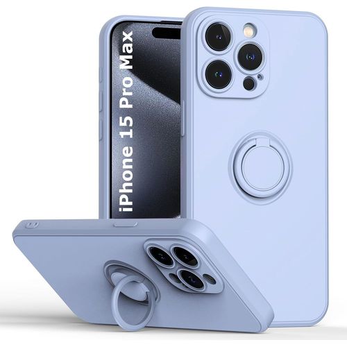 Coque Silicone Pour Iphone 15 Pro Max Couleur Violet Avec Anneau Support Little Boutik®
