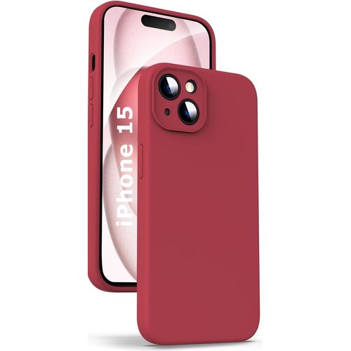 Coque Silicone Rouge Pour Iphone 15 Little Boutik®