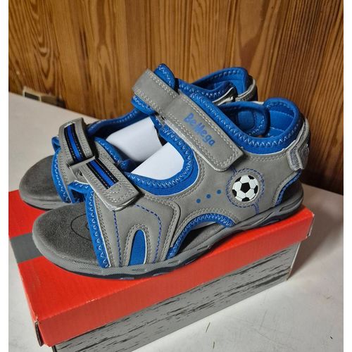 Sandale/Nu-Pieds Garcon À Scratch Gris Et Bleu Taille 35 Neuf Dans La Boite