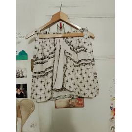 Jupe Asymétrique Crème Motifs Noirs 34 Xs Zara Woman.