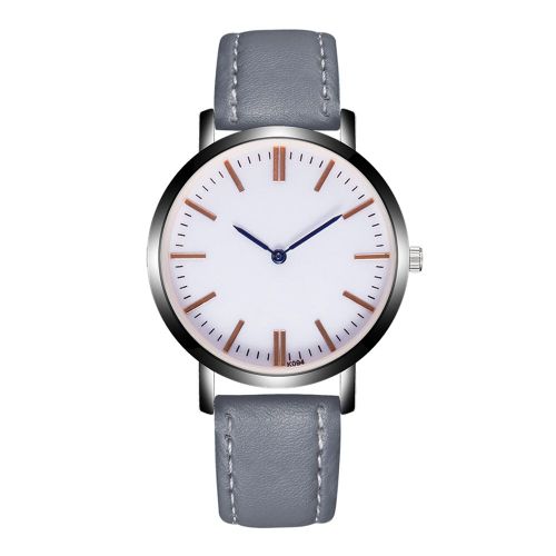 Montre Homme Zhoulianfa A Quartz Avec Bracelet En Cuir Synthetique Et Cadran A Chiffres Romains Bleus (Gris)