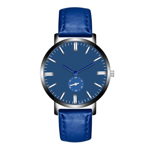 Montre Homme Zhoulianfa A Quartz Avec Bracelet En Cuir Synthetique Et Cadran Bleu (Bleu Roi)
