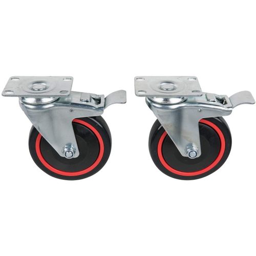 KS TOOLS Werkzeuge-Maschinen GmbH Jeu de roulettes RACINGline, avec frein de roulement et de rotation, vis incluses (826.9505)