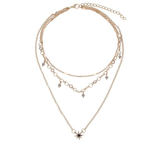 Collier Multicouche En Alliage Pour Femmes Et Filles, Pendentif, Chaine, Decoration, Bijoux