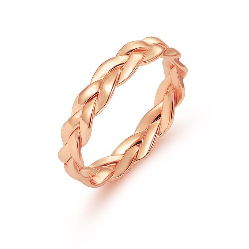 Bague De Luxe Simple Et Elegante Pour Femme, Bijou Decoratif, Design Torsade (Or, N¡Ã 10)