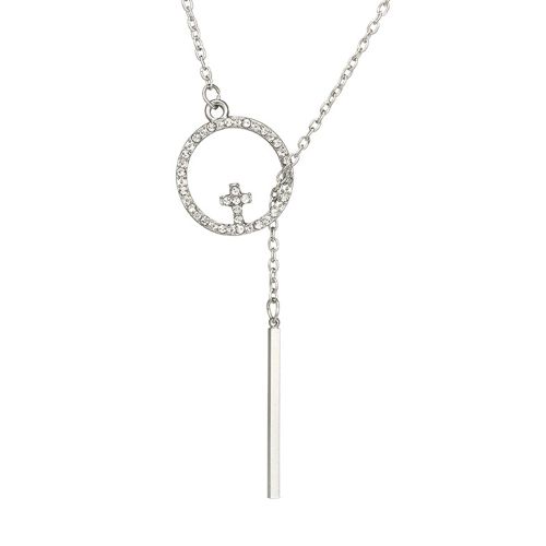 Collier Chaine De Clavicule Pour Femme Avec Pendentif En Alliage Et Strass, Style Occidental