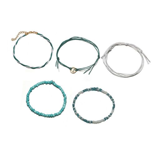 Chaine De Cheville En Cuir Tresse Multicouches Pour Femme, Style Plage