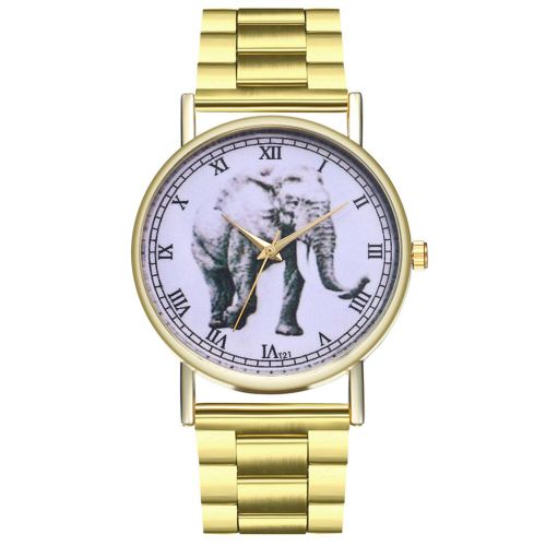 Montre-Bracelet Zhoulianfa A Quartz Vintage En Alliage Avec Motif Elephant Pour Couple