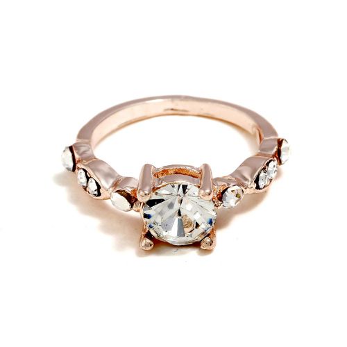 Bague Simple En Alliage Avec Strass Geometriques Pour Femme (10#)