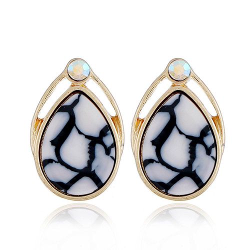 Boucles D'oreilles Pendantes A Motif Geometrique Pour Femme (Goutte D'eau Doree)